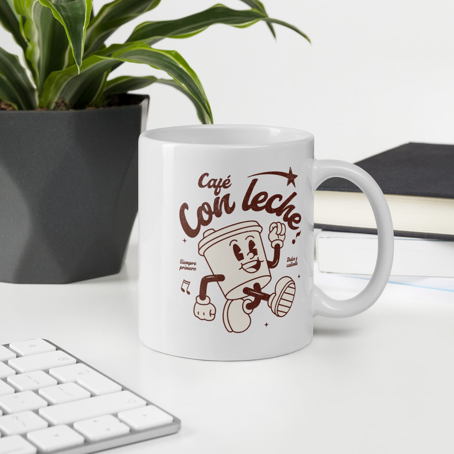 Café Con Leche - White glossy mug