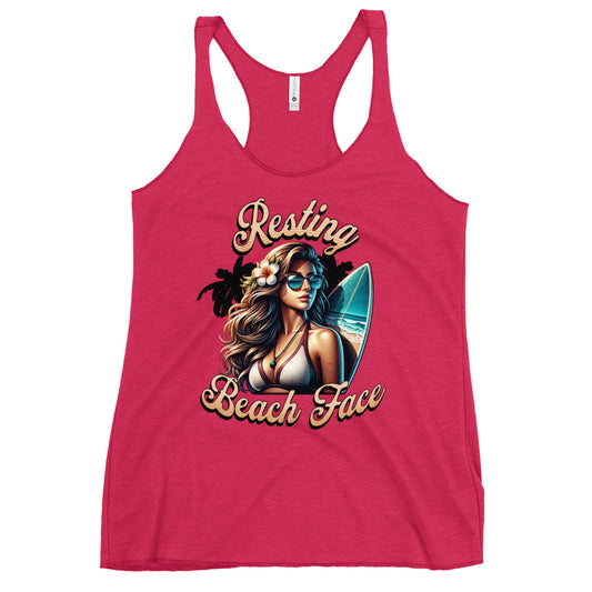 Resting Beach Face Women's Racerback Tank